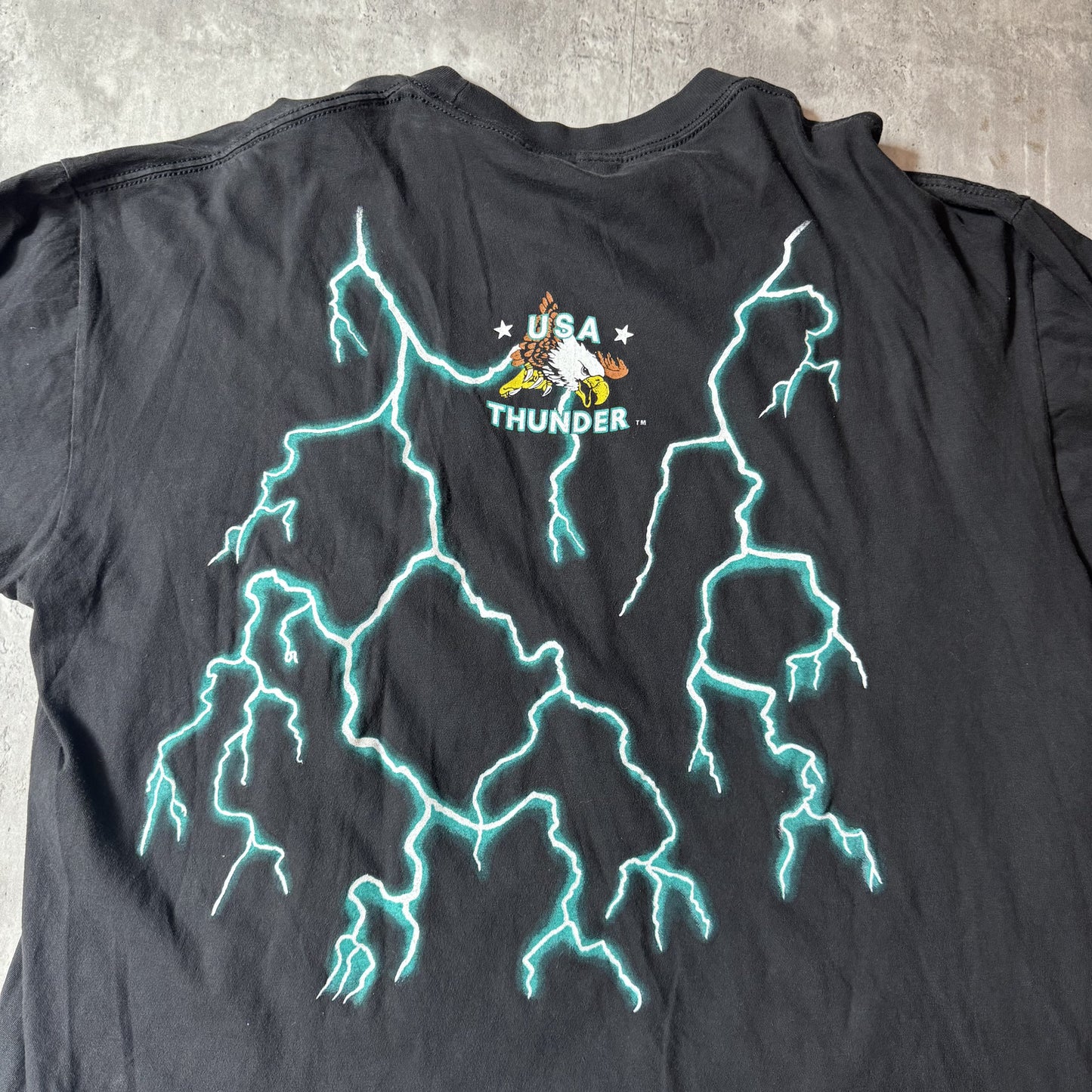 Vintage Forever Free USA Thunder Graphic T-Shirt - XXL