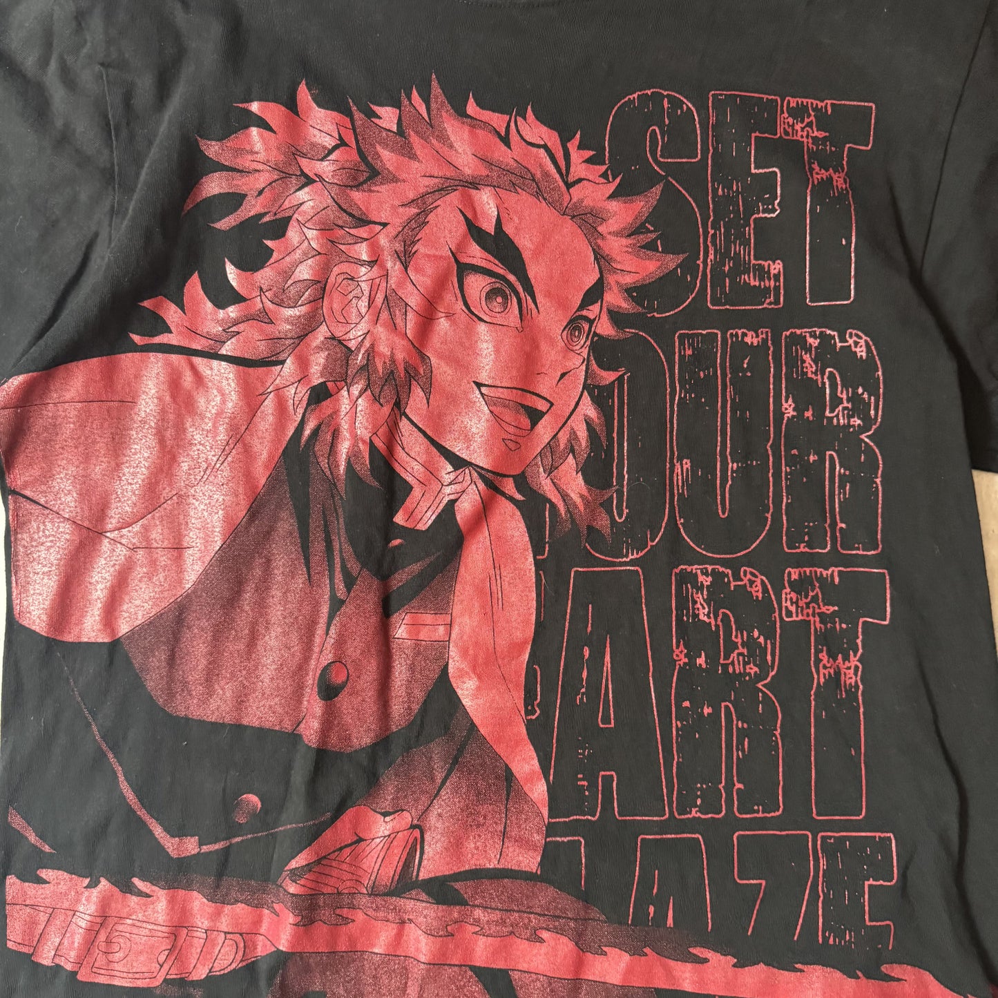 COSPA Demon Slayer Rengoku Kyojuro Graphic T-Shirt Black - L