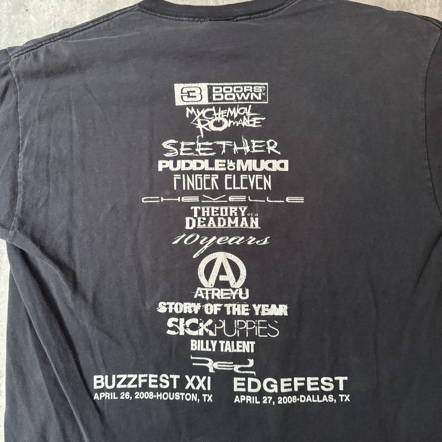 Edgefest 17 Black Graphic Band T-Shirt - L