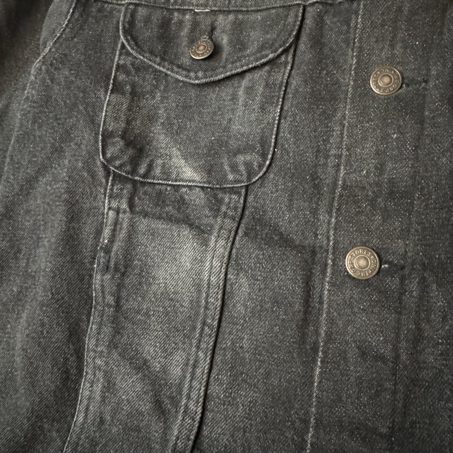 90's GAP Pioneer Black Denim Trucker Jacket - L