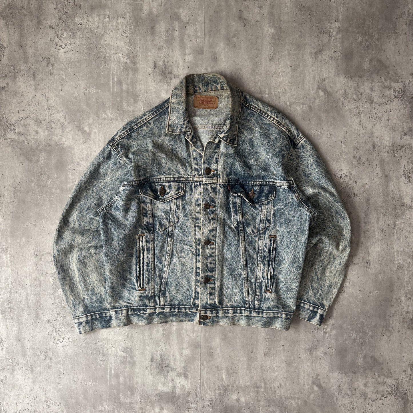 Vintage 80s Levi's 70507 Acid Wash Denim Jacket - L