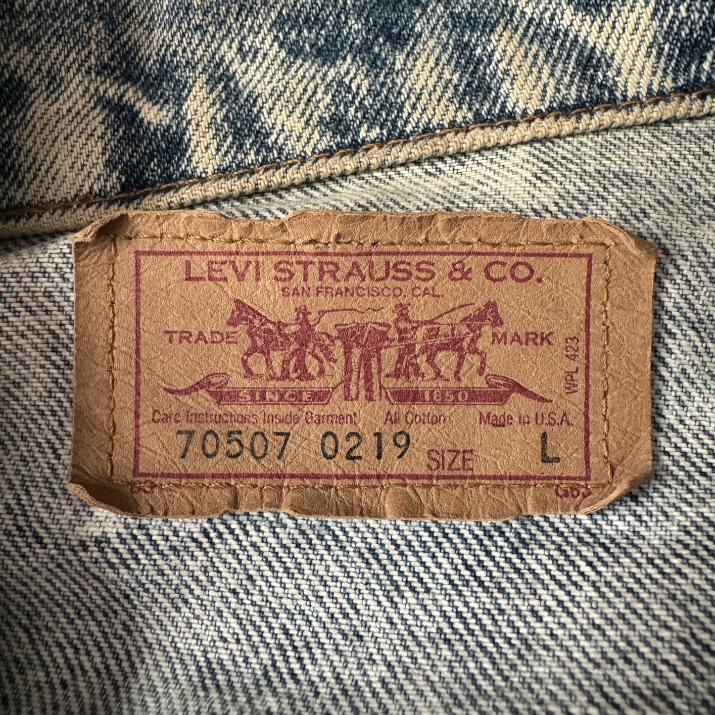 Vintage 80s Levi's 70507 Acid Wash Denim Jacket - L