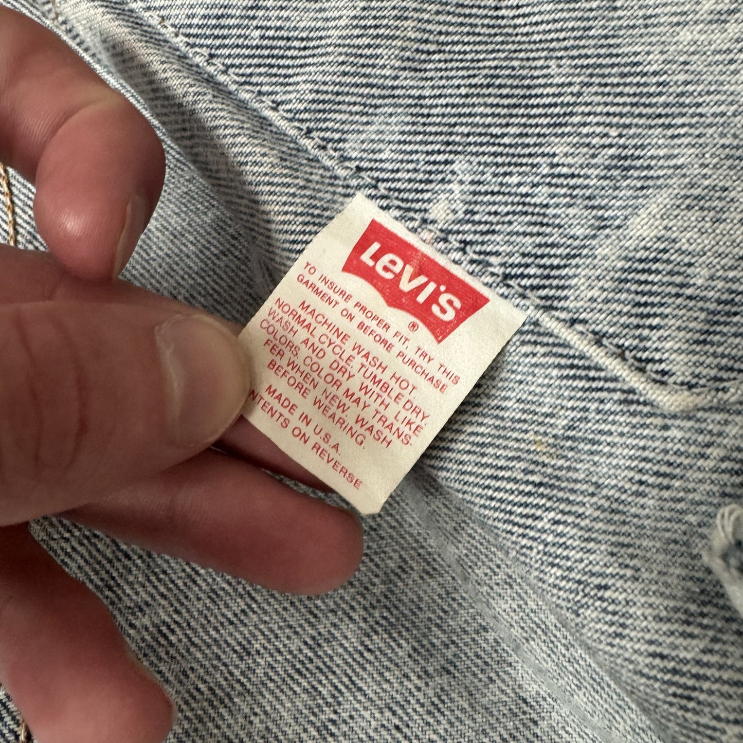 Vintage 80s Levi's 70507 Acid Wash Denim Jacket - L