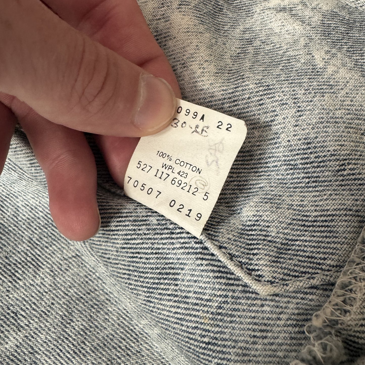 Vintage 80s Levi's 70507 Acid Wash Denim Jacket - L