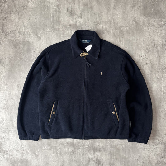 Vintage Polo Ralph Lauren Navy Fleece Harrington Jacket - XL