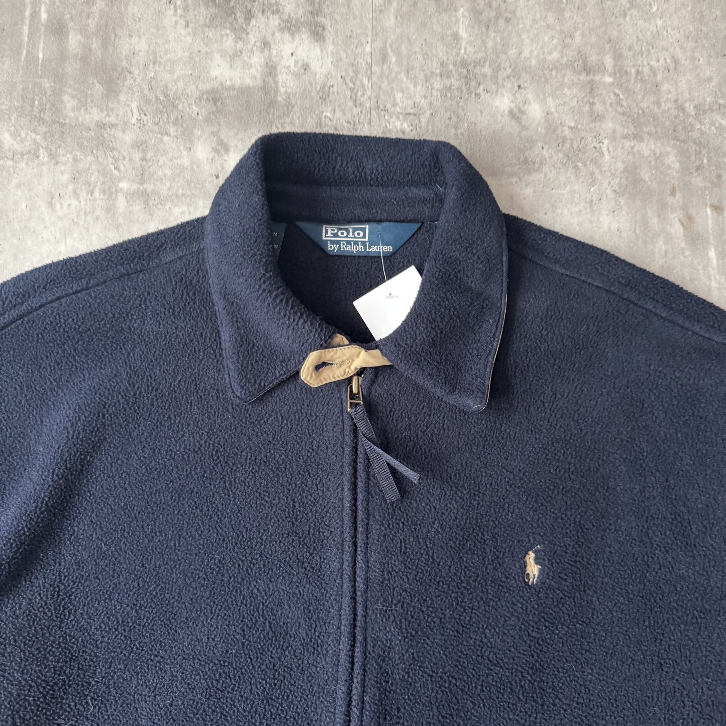 Vintage Polo Ralph Lauren Navy Fleece Harrington Jacket - XL