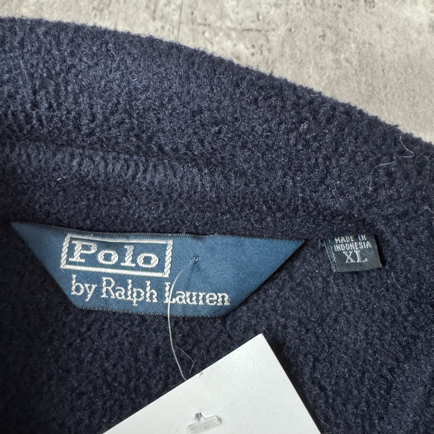 Vintage Polo Ralph Lauren Navy Fleece Harrington Jacket - XL