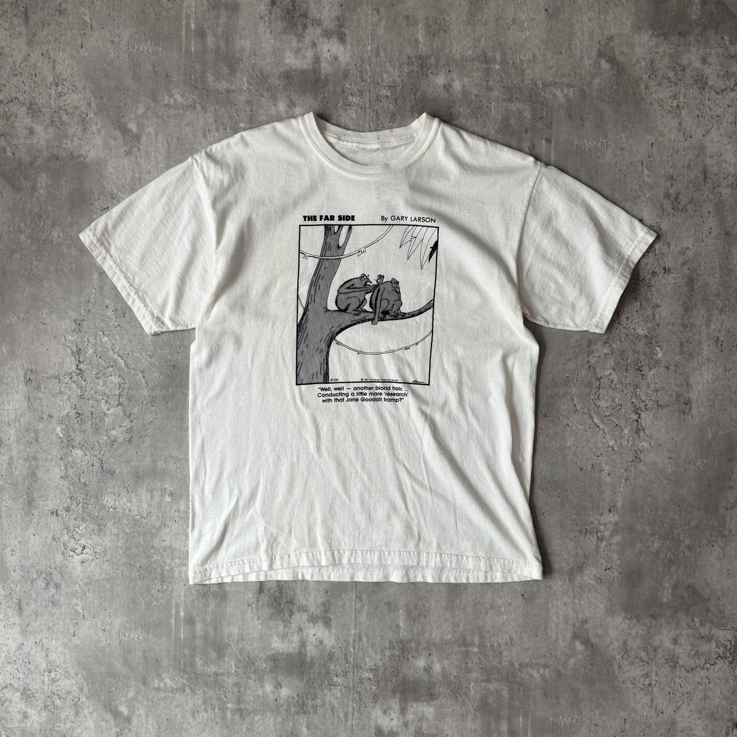 Vintage The Far Side by Gary Larson White Graphic T-Shirt