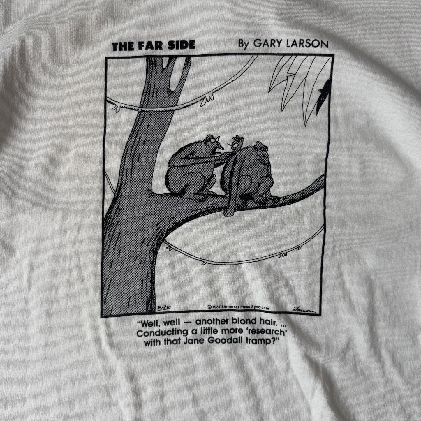 Vintage The Far Side by Gary Larson White Graphic T-Shirt