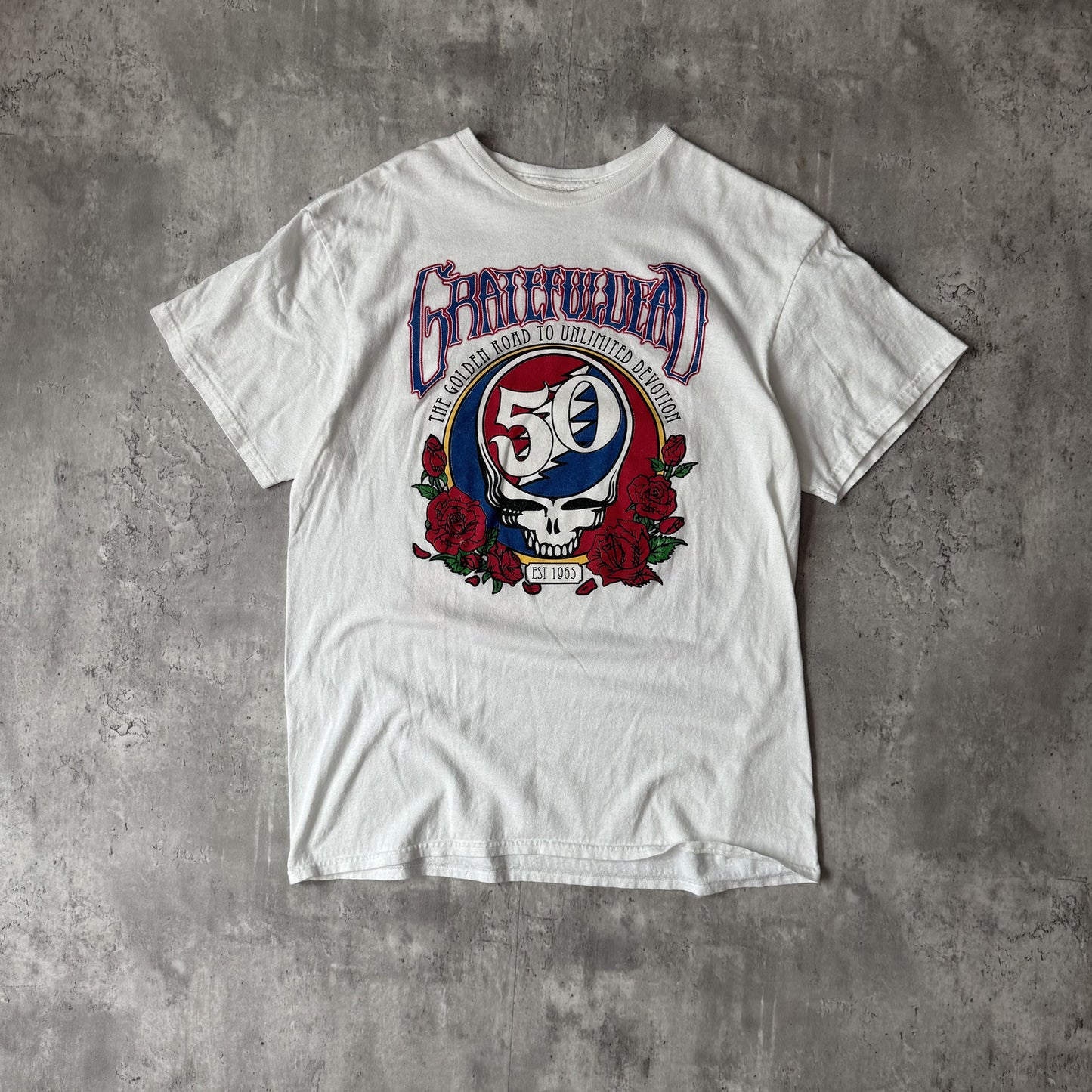 Grateful Dead 50th Anniversary White Graphic T-Shirt - M