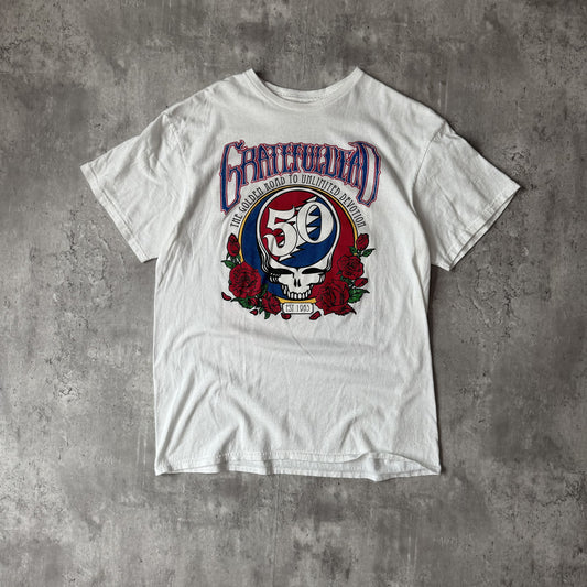 Grateful Dead 50th Anniversary White Graphic T-Shirt - M