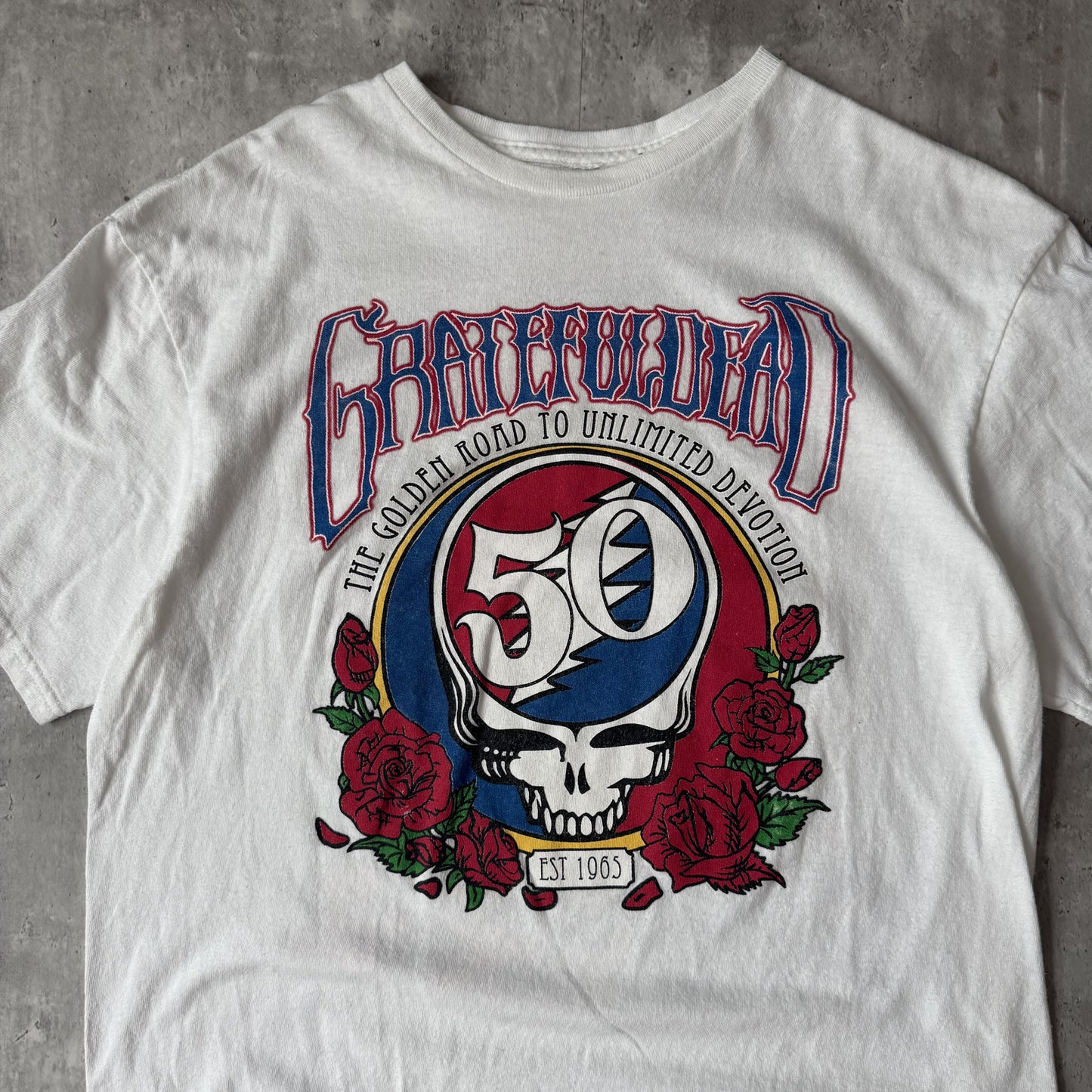 Grateful Dead 50th Anniversary White Graphic T-Shirt - M