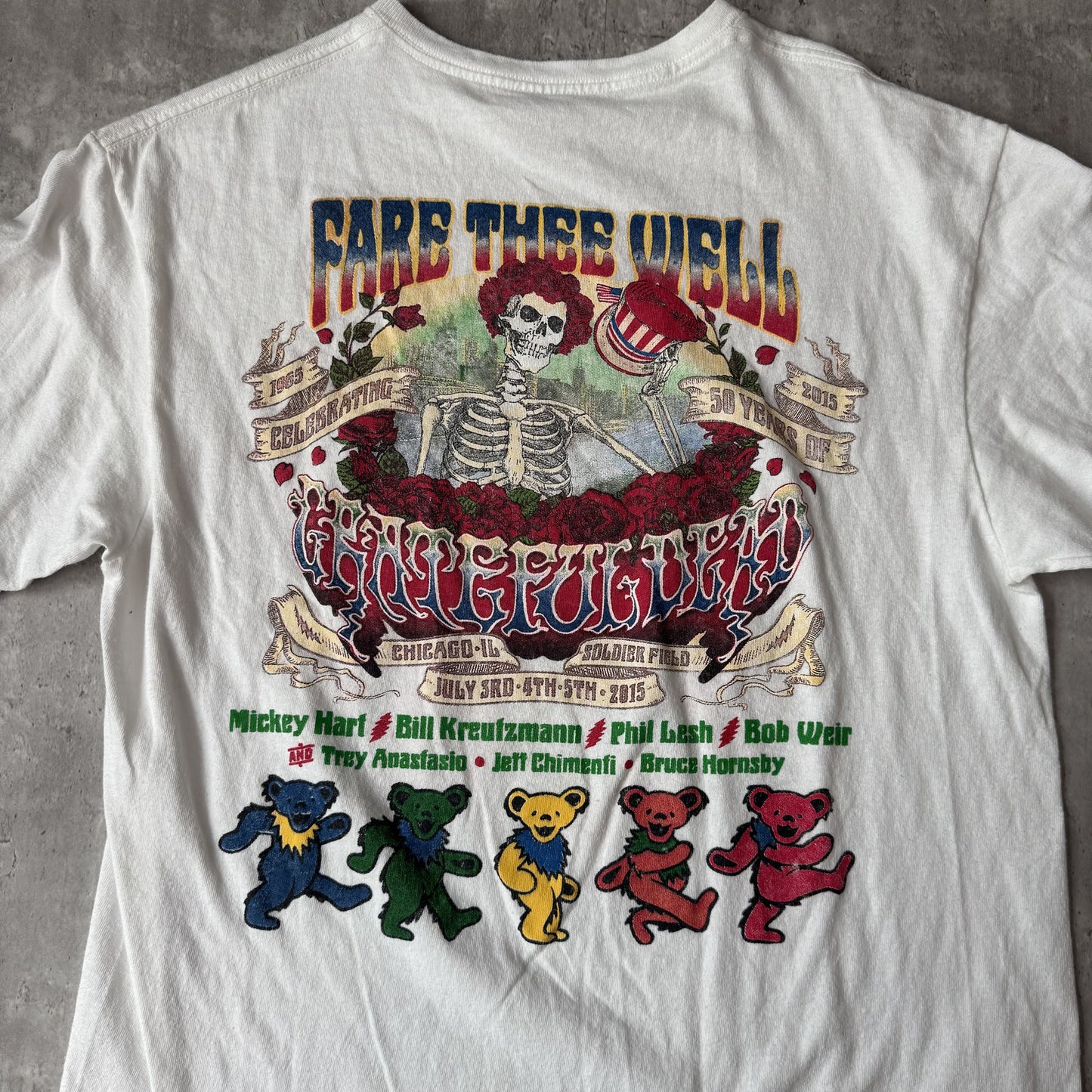 Grateful Dead 50th Anniversary White Graphic T-Shirt - M