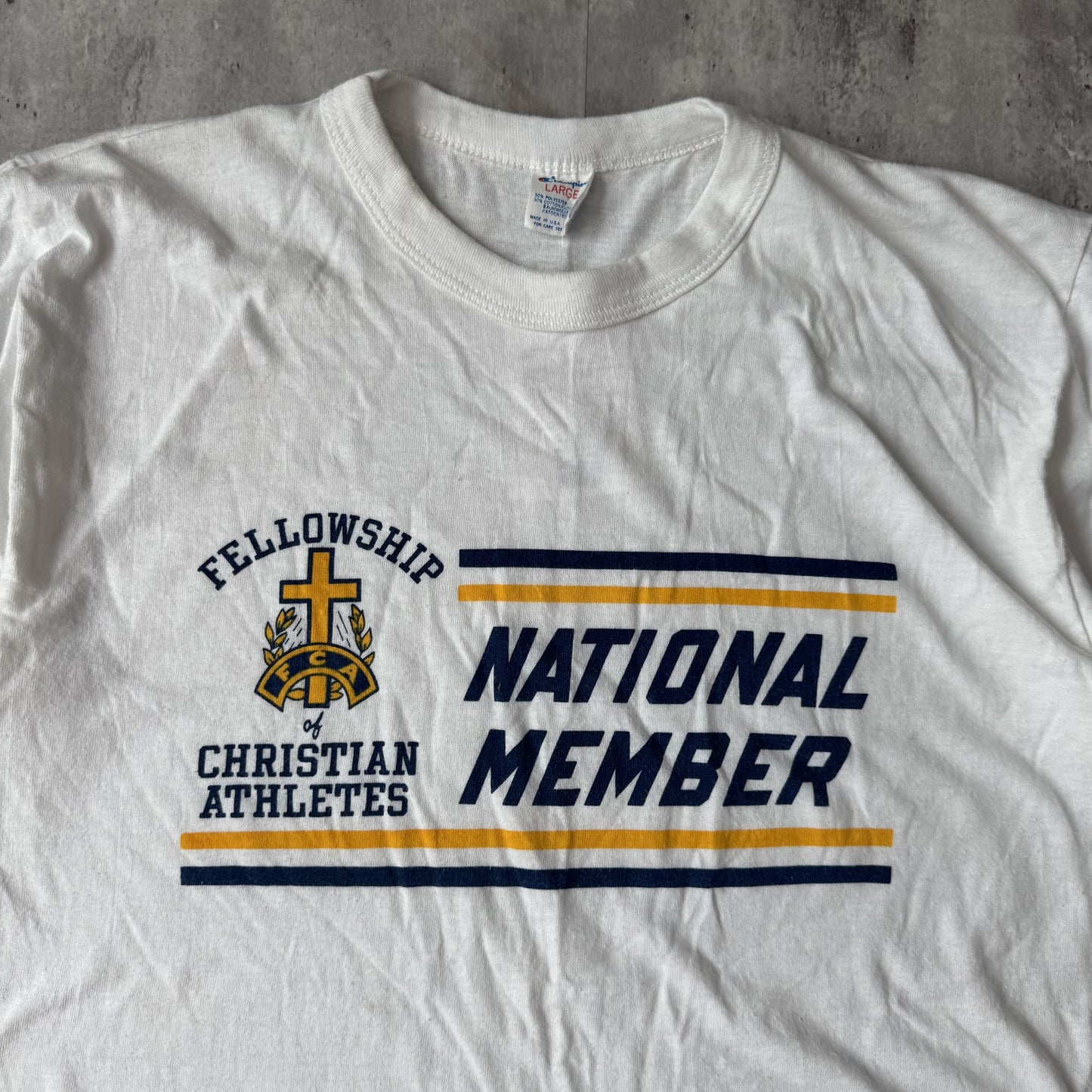 80s Champion Fellowship of Christian Athletes T-shirt - L