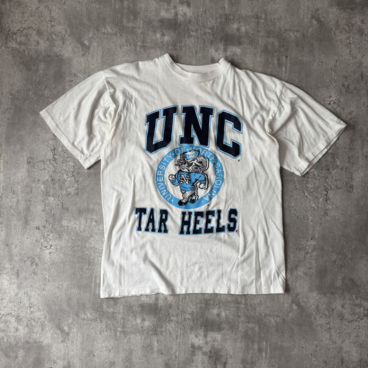 Vintage 90's UNC Tar Heels White Graphic T-Shirt - L