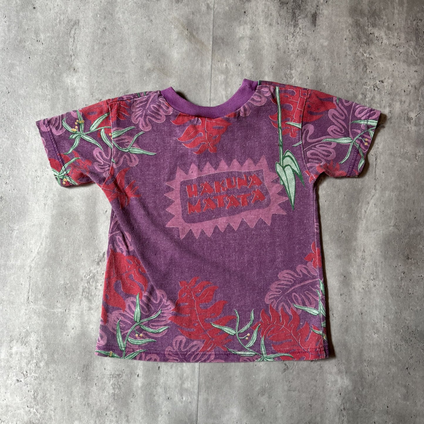 Vintage 90s Simba The Lion King Purple AOP T-Shirt Size 3T