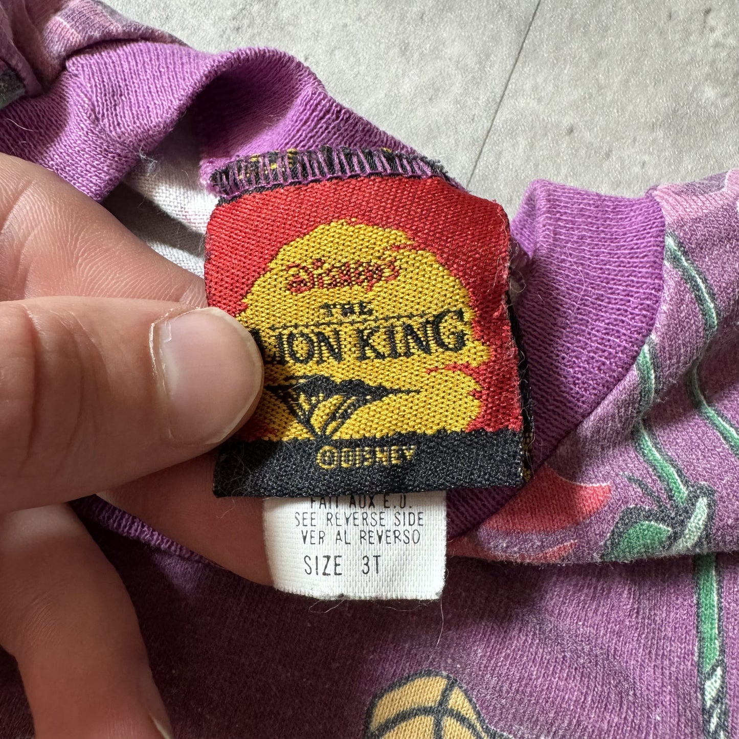Vintage 90s Simba The Lion King Purple AOP T-Shirt Size 3T