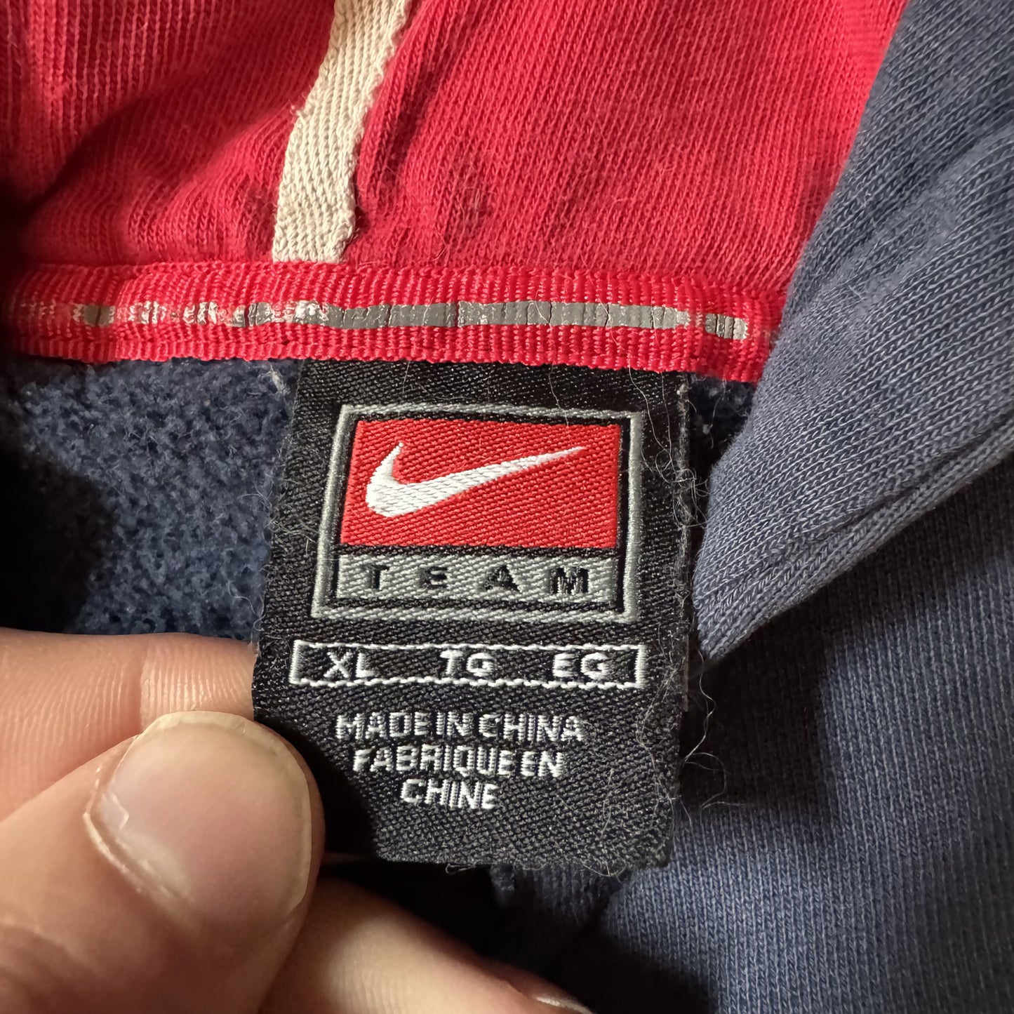 90s Nike Center Swoosh Kansas Navy Hoodie - XL