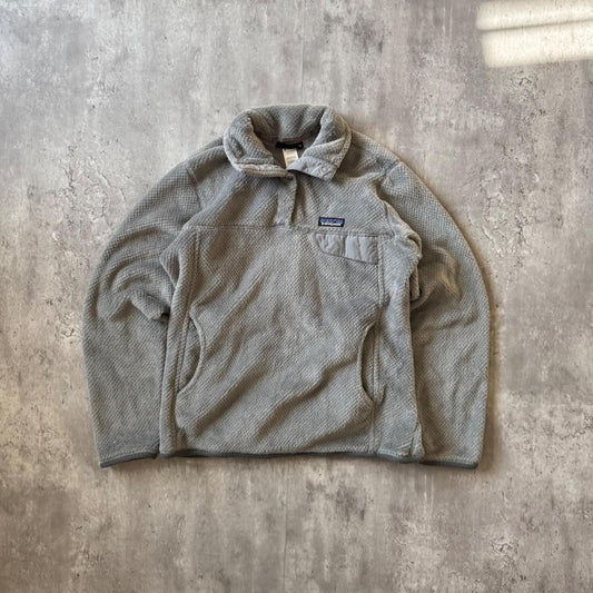 Patagonia Fleece Pullover Snap Neck Gray Women's Medium