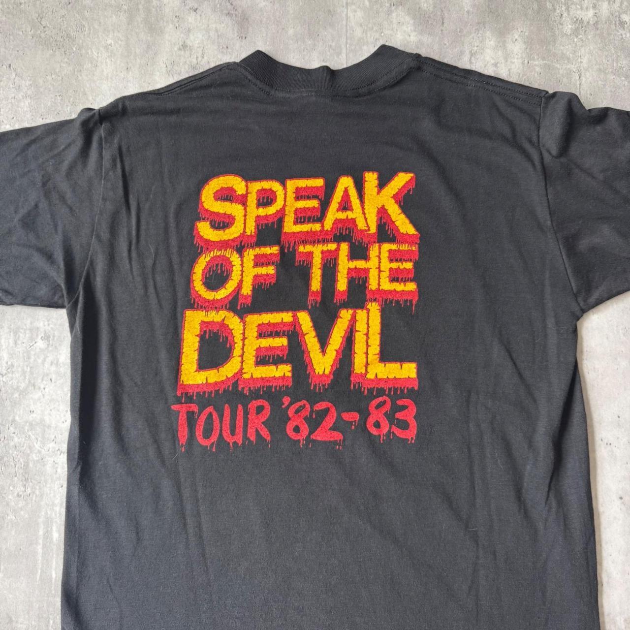 Vtg 1982 Ozzy Osbourne Speak of the Devil Tour Shirt Black L