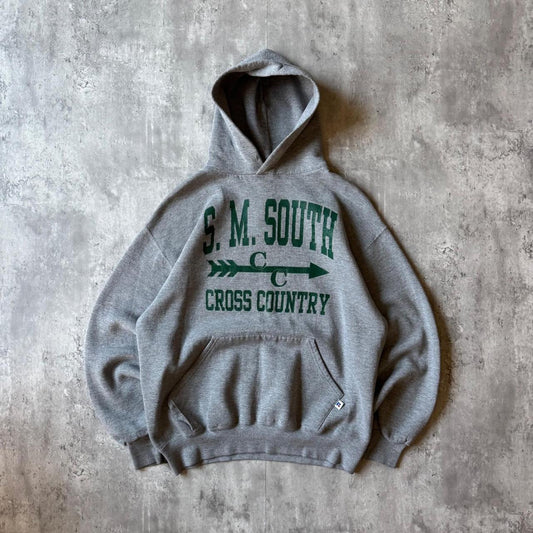Russell Athletic Cross Country Hoodie Gray L Made in USA