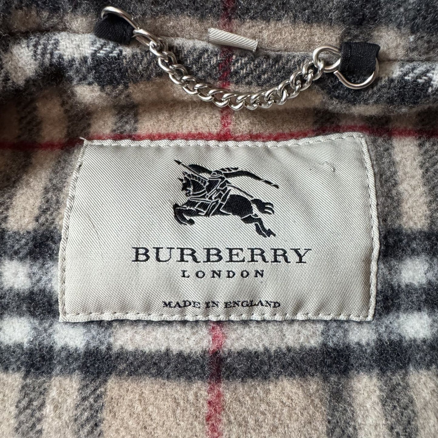 Burberry London Black Wool Hooded Duffle Coat Classic T -M/L
