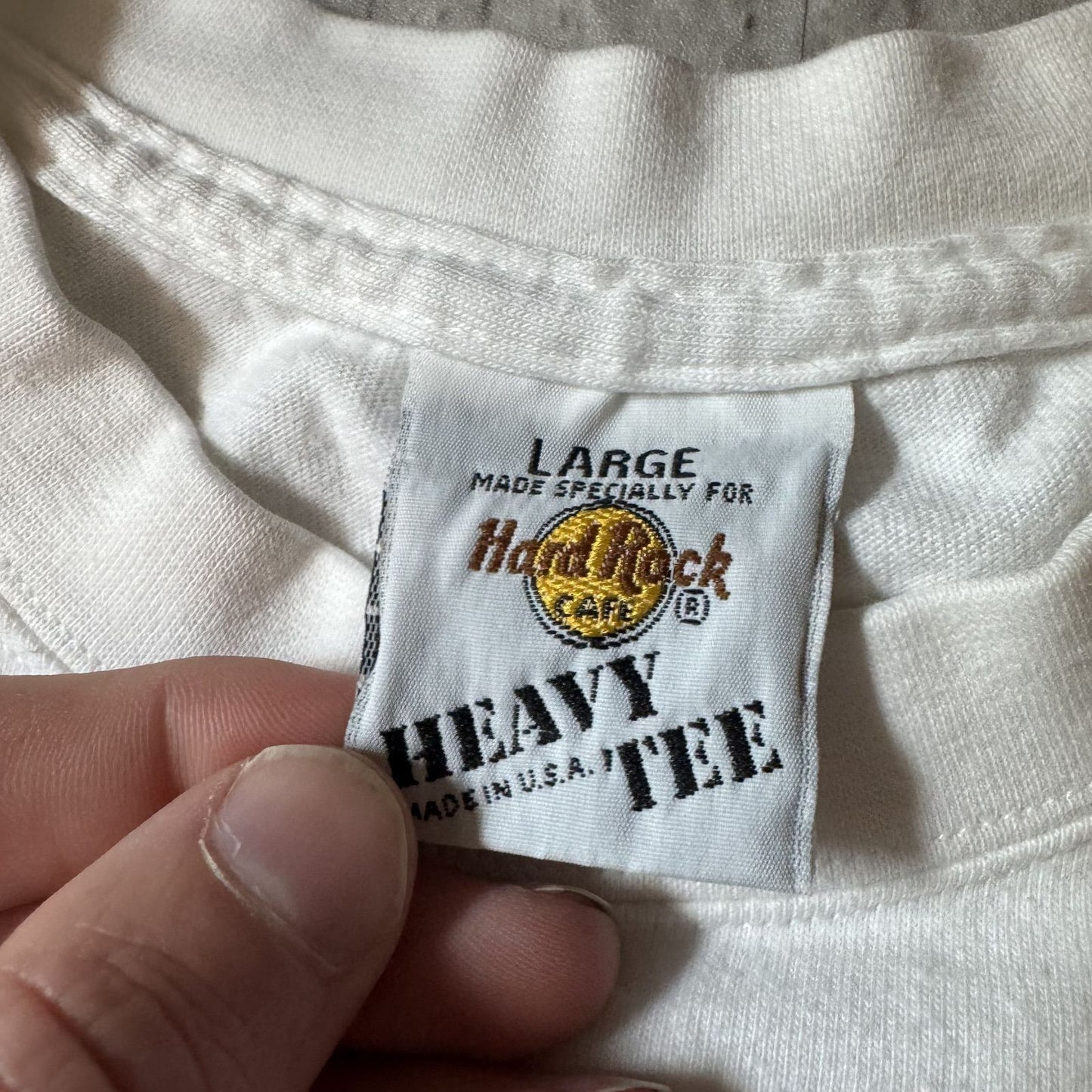 90s Hard Rock Cafe Boston Heavy Tee T-Shirt White - L