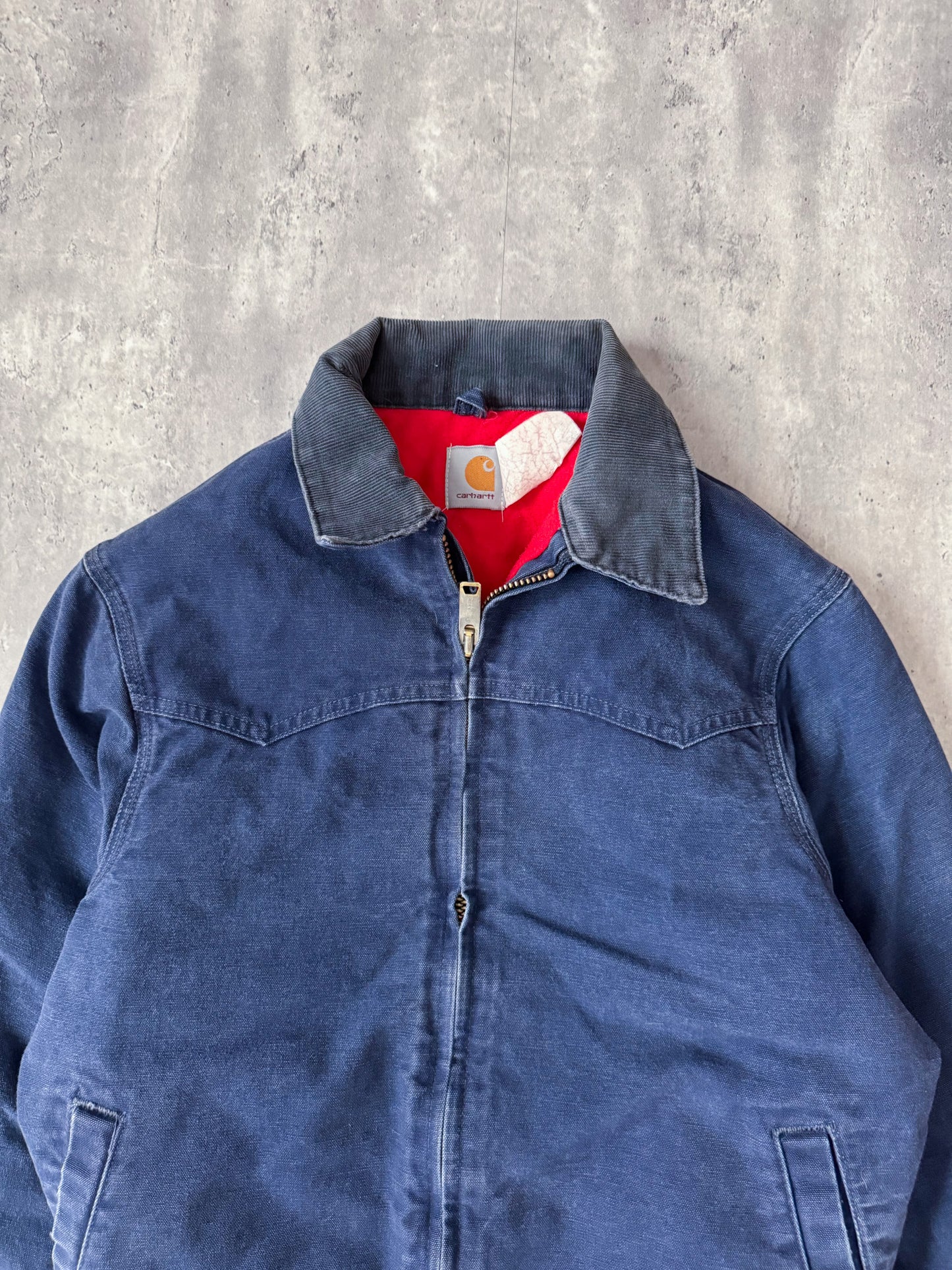 80's Petrol Blue Carhartt Santa Fe Quilted Jacket - M